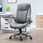 Vinsetto-Sedia-da-Ufficio-Ergonomica-con-Imbottitura-Altezza-Regolabile-e-5-Ruote-69.5x76x113-121-cm-Grigio