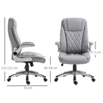 Vinsetto-Sedia-da-Ufficio-Ergonomica-con-Imbottitura-Altezza-Regolabile-e-5-Ruote-69.5x76x113-121-cm-Grigio