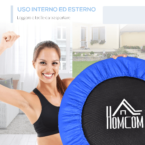 HOMCOM-Trampolino-Elastico-per-Jumping-Fitness-e-Allenamento-a-Casa-Molle-e-Struttura-in-Acciaio-Φ91x22.5cm-Nero-e-Blu