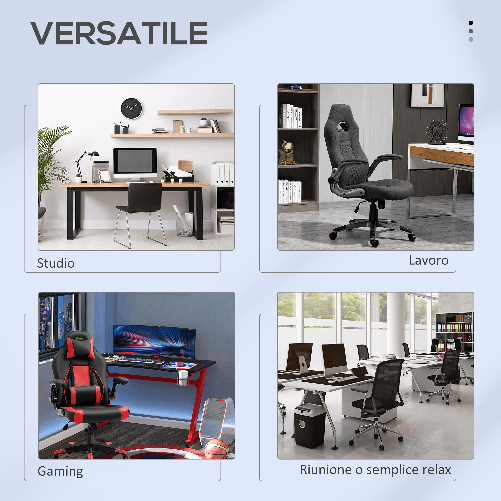 Vinsetto-Sedia-da-Ufficio-con-Funzione-Dondolio-Ergonomica-e-Girevole-Sedia-da-Scrivania-in-Tessuto-Grigio-70.5x70x113-121cm