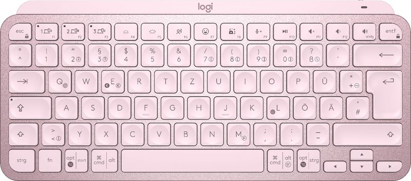 Logitech-MX-Keys-Mini-tastiera-Ufficio-RF-senza-fili--Bluetooth-QWERTZ-Tedesco-Rosa