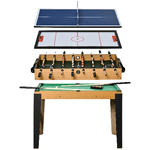 HOMCOM Tavolo Multigioco 4 in 1 con Calcio Balilla, Biliardo, Ping Pong e Hockey da Tavolo, 107x61x84.5cm