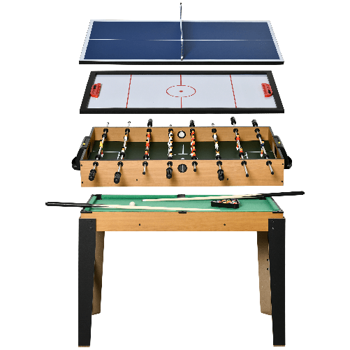 HOMCOM-Tavolo-Multigioco-4-in-1-con-Calcio-Balilla-Biliardo-Ping-Pong-e-Hockey-da-Tavolo-107x61x84.5cm