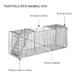 Outsunny-Gabbia-Trappola-per-Animali-Vivi-Pieghevole-in-Acciaio-81x26x34.5cm-Argento