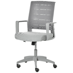 Vinsetto Sedia da Ufficio Ergonomica Girevole con Altezza Regolabile, Ruote e Braccioli, 59x61x95.5-105cm Grigio