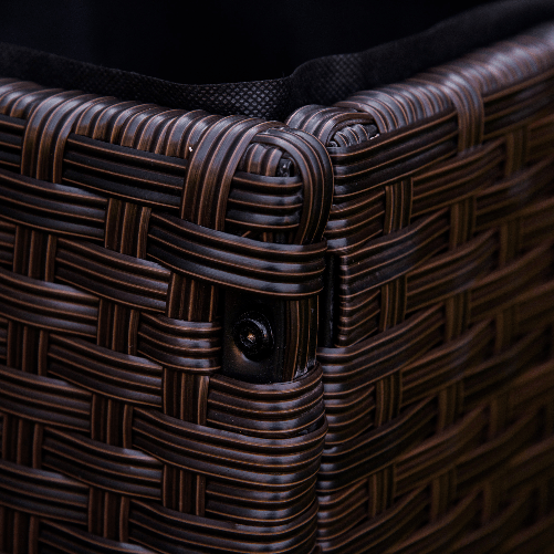 Outsunny-Fioriera-Rialzata-in-Rattan-sintetico-con-4-Ruote-Bloccabili-94.5x31x36cm-Grigio