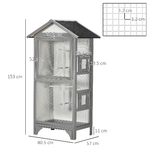 PawHut-Voliera-per-Uccelli-da-Esterno-in-Legno-di-Abete-80.5x57x158.5cm-Grigio-Chiaro