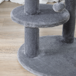 PawHut-Albero-Tiragraffi-per-1-2-Gatti-di-4.5kg-Palestra-Castello-per-Gatti-con-3-Livelli-Cuccia-Lettino-e-Palo-in-Corda-Sisal-Grigio-48x48x104cm