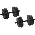 HOMCOM Set Manubri Palestra 20kg (4x2.5kg, 4x2kg), Pesi Palestra con 8 Dischi da 2kg, 2.5kg, Փ25mm, per Allenamento a Casa