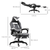 Vinsetto-Sedia-Ufficio-Gaming-Economica-Poltrona-Reclinabile-Con-Poggiapiedi-Regolabile-In-Altezza-Rotelle-Tessuto-65-×-64-×-114-123.5cm-Bianco