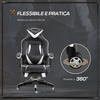 Vinsetto-Sedia-Ufficio-Gaming-Economica-Poltrona-Reclinabile-Con-Poggiapiedi-Regolabile-In-Altezza-Rotelle-Tessuto-65-×-64-×-114-123.5cm-Bianco