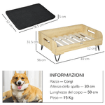 PawHut-Cuccia-per-Cani-Rialzata-con-Cuscino-Removibile-e-Lavabile-2-Maniglie-in-MDF-e-Acciaio-82x56x31.5cm-Nero