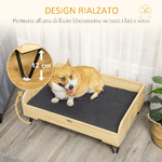 PawHut-Cuccia-per-Cani-Rialzata-con-Cuscino-Removibile-e-Lavabile-2-Maniglie-in-MDF-e-Acciaio-82x56x31.5cm-Nero