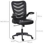 Vinsetto-Sedia-da-Ufficio-Ergonomica-Poltrona-Girevole-Altezza-Regolabile-e-Braccioli-Sollevabili-58.5x58x94.5-103.5cm-Nero