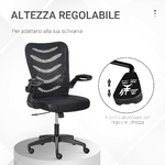 Vinsetto-Sedia-da-Ufficio-Ergonomica-Poltrona-Girevole-Altezza-Regolabile-e-Braccioli-Sollevabili-58.5x58x94.5-103.5cm-Nero