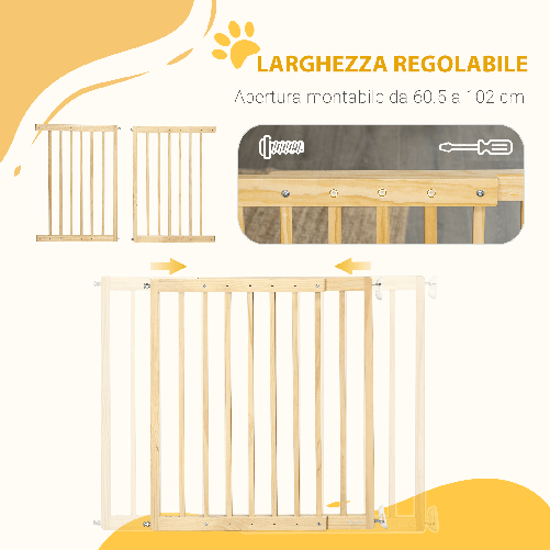 PawHut-Cancellino-per-Cani-Taglia-Piccola-e-Media-in-Legno-di-Pino-Cancelletto-Estensibile-a-2-Pannelli-60.5-102x73-cm