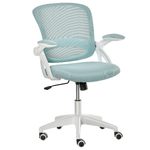 Vinsetto Sedia da Ufficio Ergonomica con Schienale a Rete e Seduta Imbottita, Altezza Regolabile, 65.5x61.5x88-97.5cm, Azzurro