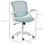 Vinsetto-Sedia-da-Ufficio-Ergonomica-con-Schienale-a-Rete-e-Seduta-Imbottita-Altezza-Regolabile-65.5x61.5x88-97.5cm-Azzurro