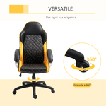 Vinsetto-Sedia-da-Ufficio-Ergonomica-con-Altezza-Regolabile-Dondolamento-e-Ruote-Girevoli-Arancione-64.5x72x121-131cm