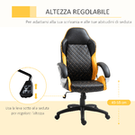 Vinsetto-Sedia-da-Ufficio-Ergonomica-con-Altezza-Regolabile-Dondolamento-e-Ruote-Girevoli-Arancione-64.5x72x121-131cm