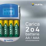 Varta-LCD-charger-AA---AAA--Batterie-ricaricabili-NiMH-incl.-4x-AA-2600-mAh-accu---AC-adattatore---12-V-adattatore---cavo-USB-Grigio