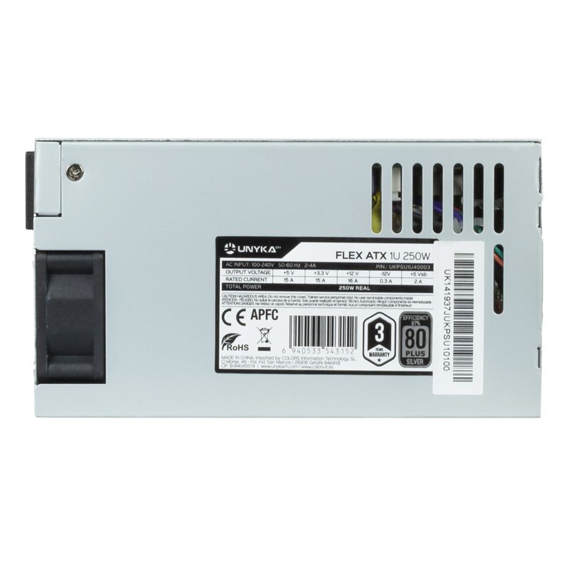 UNYKAch-UKPSU1U40003-alimentatore-per-computer-250-W-20-4-pin-ATX-1U-Argento