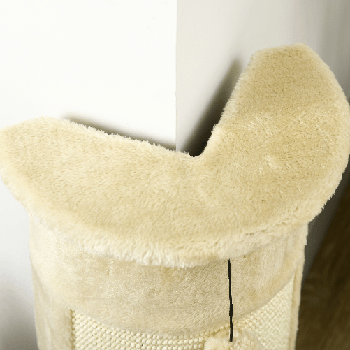 PawHut-Albero-Tiragraffi-per-Gatti-fino-5kg-con-2-Palline-in-Sisal-e-Peluche-34x25.5x58cm-Beige