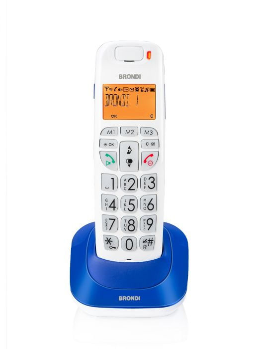 Brondi-Bravo-Bright-Telefono-DECT-Identificatore-di-chiamata-Blu