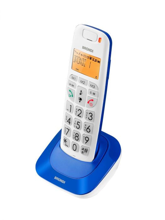 Brondi-Bravo-Bright-Telefono-DECT-Identificatore-di-chiamata-Blu