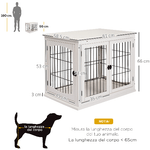 PawHut-Casetta-per-Cani-Fino-30kg-da-Interno-in-Legno-e-Acciaio-58.5x81x-66cm---Bianco