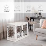 PawHut-Casetta-per-Cani-Fino-30kg-da-Interno-in-Legno-e-Acciaio-58.5x81x-66cm---Bianco