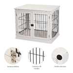 PawHut-Casetta-per-Cani-Fino-30kg-da-Interno-in-Legno-e-Acciaio-58.5x81x-66cm---Bianco