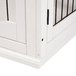 PawHut-Casetta-per-Cani-Fino-30kg-da-Interno-in-Legno-e-Acciaio-58.5x81x-66cm---Bianco