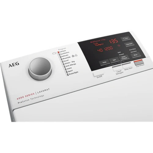 AEG-L6TBG623-Serie-6000-Lavatrice-Carica-dall-Alto-ProSense-Opzione-SoftPlus-Classe-energetica-D-Capacita--di-carico-6-Kg-Centrifuga-1200-giri-Certificazione-Woolmark-Blue