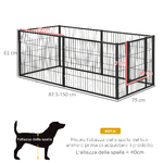 PawHut-Recinto-per-Cani-di-piccola-taglia-con-6-pannelli-per-esterni-e-Interni-82.5-150x79x61cm-Metallo