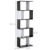 HOMCOM-Libreria-Moderna-5-Ripiani-Pratici-Finitura-Eccellente-Superficie-Liscia-e-a-Prova-di-Umidita-in-Legno-Truciolato-Nero-60×24×184.5cm