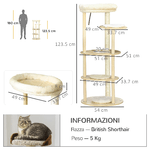 PawHut-Tiragraffi-per-Gatti-in-Truciolato-e-Legno-di-Pino-con-Lettino-e-Piattaforme-Ø54x123.5-cm