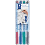 Staedtler Lumocolor correctable 305 evidenziatore 4 pz Nero, Blu, Verde, Rosso