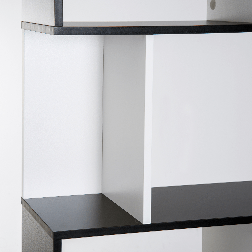HOMCOM-Libreria-Moderna-5-Ripiani-Pratici-Finitura-Eccellente-Superficie-Liscia-e-a-Prova-di-Umidita-in-Legno-Truciolato-Nero-60×24×184.5cm