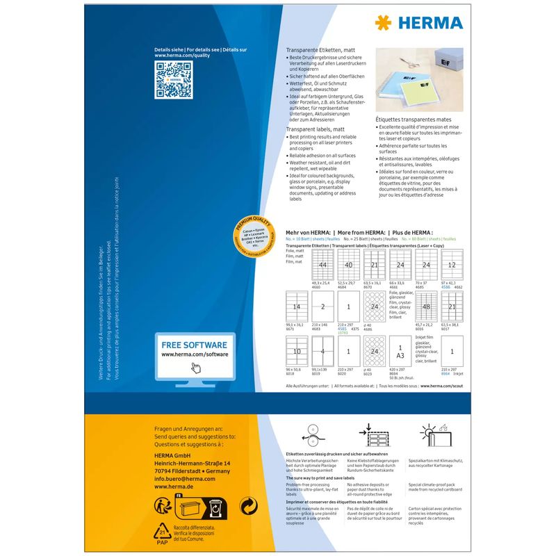 Etichette-in-lamina-HERMA-Etichette-in-lamina-Herma-210x397-2100-x-2970-mm-Trasparente