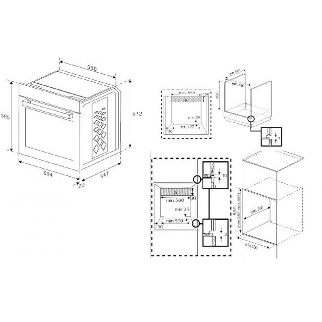 Beko-BBIE13301XFP-forno-66-L-3400-W-A-Nero-Stainless-steel