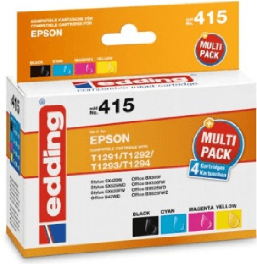 cartucce-per-stampante-edding-EDD-415-nero-ciano-magenta-giallo-compatibili-con-EPSON-T1295L-set-da-4