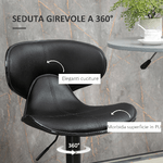 HOMCOM-Sgabello-da-Bar-Girevole-Set-2-Pezzi-ad-Altezza-Regolabile-con-Poggiapiedi-45.5x46x89.5-109.5-cm-Nero