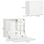 HOMCOM-Scrivania-a-Muro-Pieghevole-e-Salvaspazio-con-Ripiani-per-Casa-e-Ufficio-in-Truciolato-e-MDF-60x21.5x50-cm-Bianco