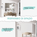 HOMCOM-Scrivania-a-Muro-Pieghevole-e-Salvaspazio-con-Ripiani-per-Casa-e-Ufficio-in-Truciolato-e-MDF-60x21.5x50-cm-Bianco