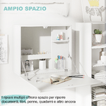HOMCOM-Scrivania-a-Muro-Pieghevole-e-Salvaspazio-con-Ripiani-per-Casa-e-Ufficio-in-Truciolato-e-MDF-60x21.5x50-cm-Bianco