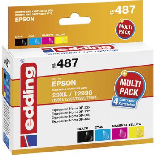 cartuccia-per-stampante-edding-EDD-487-nero-ciano-magenta-giallo-compatibile-con-EPSON-29XL---T2996XL-set-da-4