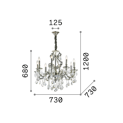 Lampadario-Classico-Gioconda-Metallo-Cristallo-Argento-8-Luci-E14