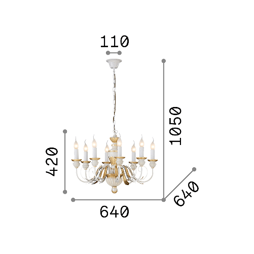 Lampadario-Classico-Firenze-Materie-Plastiche-Bianco-8-Luci-E14