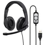 Hama HS-USB300 Auricolare Cablato A Padiglione Giocare USB tipo A Nero (PC Office Headset Stereo BLK - Hama HS-USB300 PC